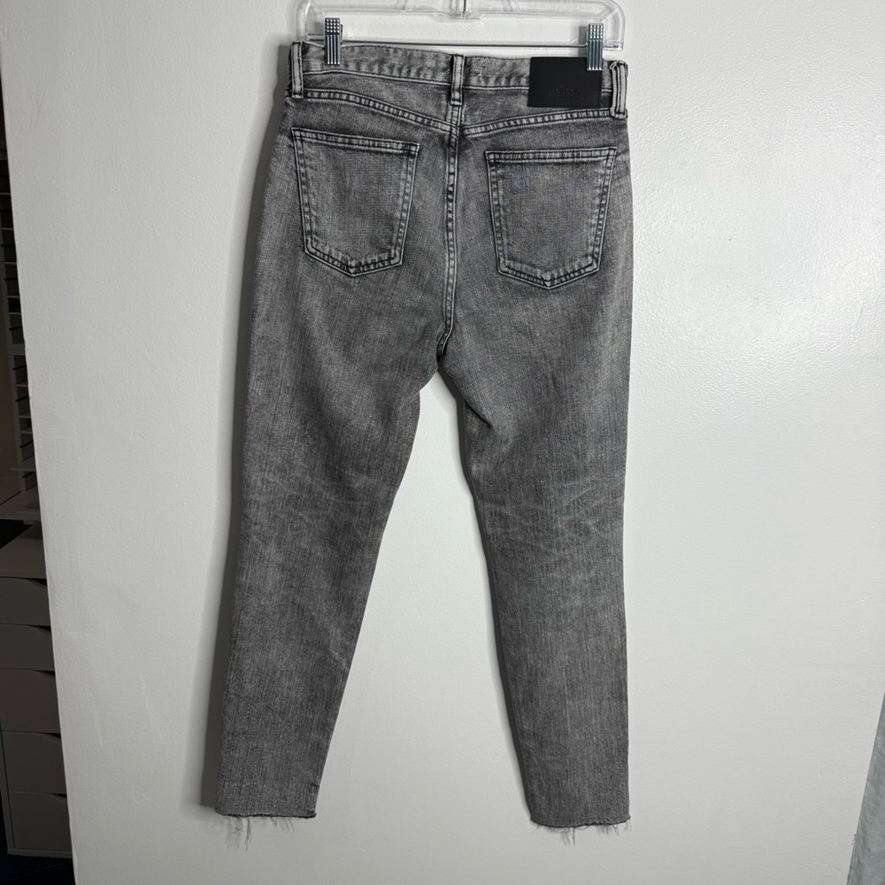NWOT Moussy Vintage Light Black Skinny Jean Raw Hem Size 27 Designer Minimalist - Picture 2 of 10